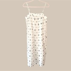 H&M Women White‎ Printed Crepe Dress Size Small